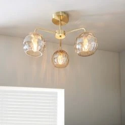 Vogue Lighting Vogue Arkoma 3 Light Semi Flush Ceiling Fitting -Dunelm Shop 30755849 alt02