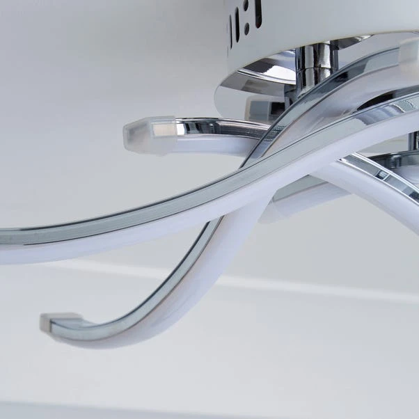 Dunelm Layla 5 Light Integrated LED Chrome Semi-Flush Ceiling Fitting 5 Dunelm Layla 5 Light Integrated LED Chrome Semi-Flush Ceiling Fitting - Image 3