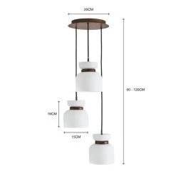 Dunelm Tien Walnut 3 Light Cluster Ceiling Fitting -Dunelm Shop 30766177 alt07