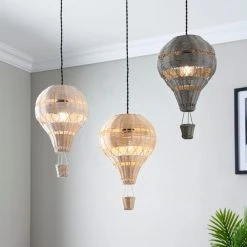 Dunelm Hot Air Balloon Rattan Easy Fit Pendant -Dunelm Shop 30766260 alt04