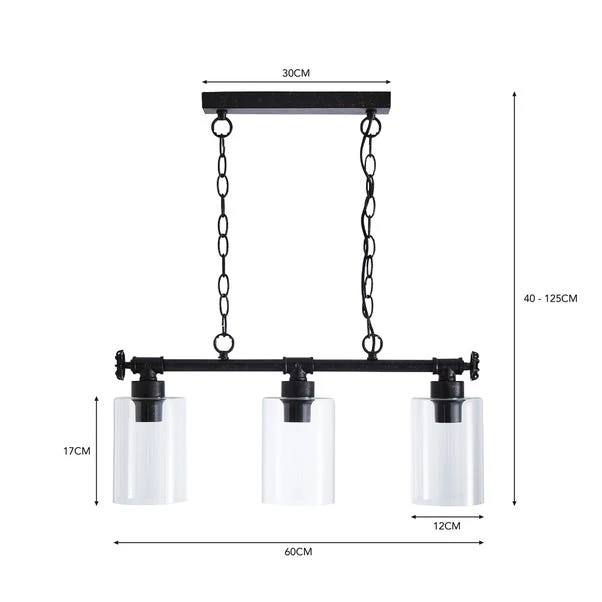 Dunelm Bates 3 Light Ceiling Fitting Industrial 8 Dunelm Bates 3 Light Ceiling Fitting Industrial - Image 6