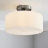 Dunelm Amelie Opal Satin Nickel Glass Flush Ceiling Fitting -Dunelm Shop 30768664