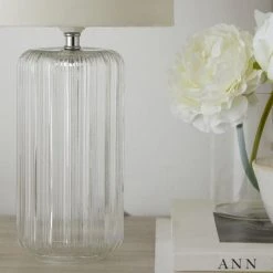 Dunelm Christine Ribbed Glass Table Lamp 8 Dunelm Christine Ribbed Glass Table Lamp -Dunelm Shop 30770025 alt02
