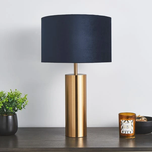 Dunelm Nesa Brushed Gold And Navy Touch Table Lamp 4 Dunelm Nesa Brushed Gold And Navy Touch Table Lamp - Image 2