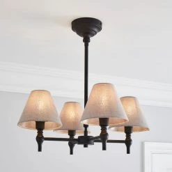 Dorma Bedford 4 Light Black Ceiling Fitting