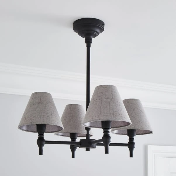 Dorma Bedford 4 Light Black Ceiling Fitting 4 Dorma Bedford 4 Light Black Ceiling Fitting - Image 2