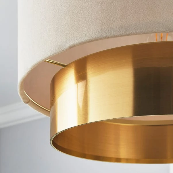 Dunelm Nesa Two Tier Brushed Gold Velvet Shade 5 Dunelm Nesa Two Tier Brushed Gold Velvet Shade - Image 3