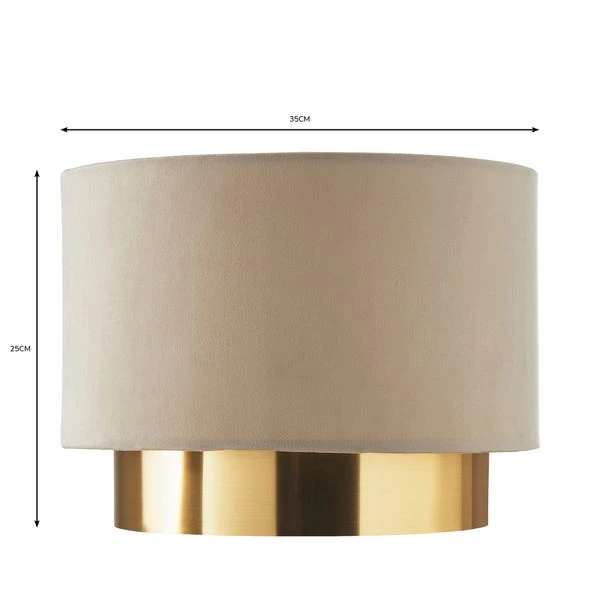 Dunelm Nesa Two Tier Brushed Gold Velvet Shade 7 Dunelm Nesa Two Tier Brushed Gold Velvet Shade - Image 5