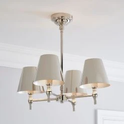 Dorma Bedford 4 Light Polished Nickel Ceiling Fitting