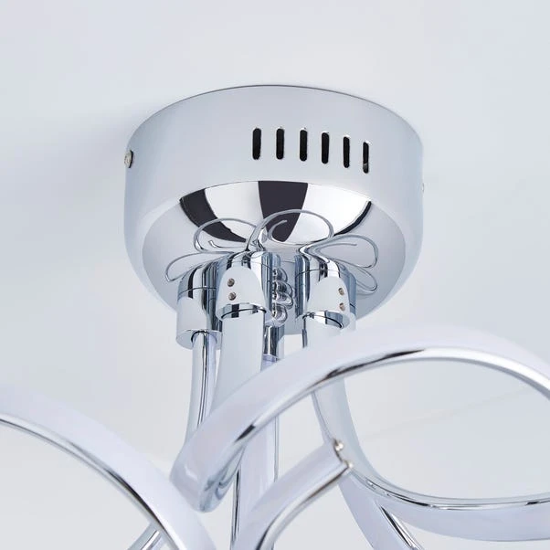 Dunelm Cortez 5 Light Integrated LED Swirl Semi-Flush Ceiling Fitting 6 Dunelm Cortez 5 Light Integrated LED Swirl Semi-Flush Ceiling Fitting - Image 4