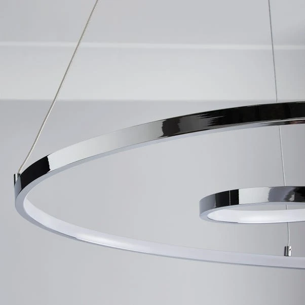 Dunelm Menton Integrated LED Swirl Chrome Semi-Flush Ceiling Fitting 5 Dunelm Menton Integrated LED Swirl Chrome Semi-Flush Ceiling Fitting - Image 3