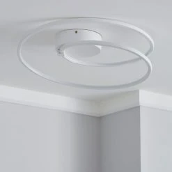 Dunelm Menton Integrated LED Swirl White Semi-Flush Ceiling Fitting 8 Dunelm Menton Integrated LED Swirl White Semi-Flush Ceiling Fitting -Dunelm Shop 30781658 alt01