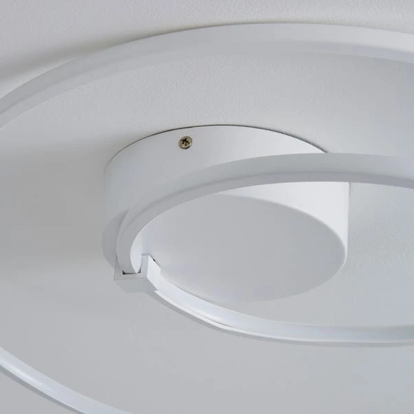 Dunelm Menton Integrated LED Swirl White Semi-Flush Ceiling Fitting 6 Dunelm Menton Integrated LED Swirl White Semi-Flush Ceiling Fitting - Image 4
