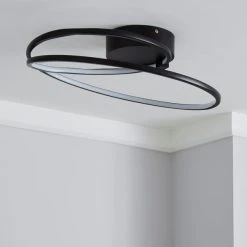 Dunelm Menton Integrated LED Swirl Black Semi-Flush Ceiling Fitting 8 Dunelm Menton Integrated LED Swirl Black Semi-Flush Ceiling Fitting -Dunelm Shop 30781659 alt01