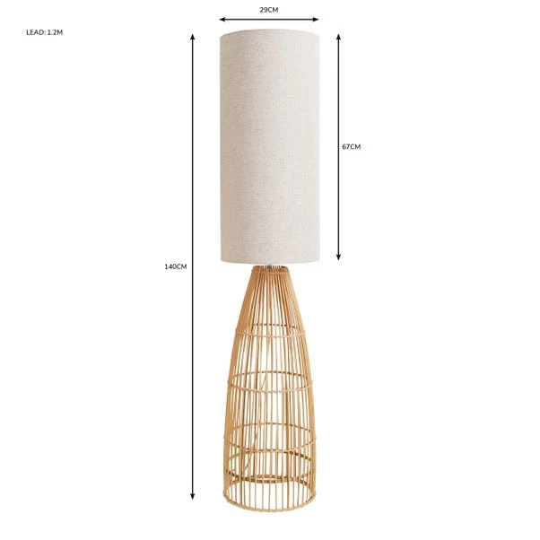 Dunelm Cortado Natural Wicker Floor Lamp 8 Dunelm Cortado Natural Wicker Floor Lamp - Image 6