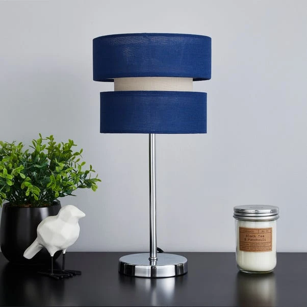 Dunelm Frea Navy Table Lamp 4 Dunelm Frea Navy Table Lamp - Image 2