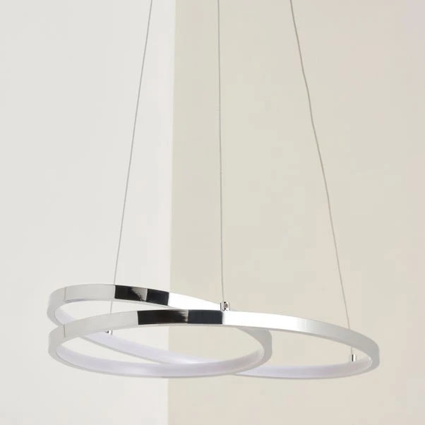 Dunelm Riviera Dimmable LED Chrome Ceiling Fitting 4 Dunelm Riviera Dimmable LED Chrome Ceiling Fitting - Image 2