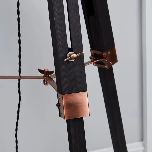 Dunelm Trio Tripod Black And Copper Floor Lamp 5 Dunelm Trio Tripod Black And Copper Floor Lamp - Image 3