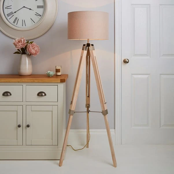 Dunelm Trio Tripod Light Wood Floor Lamp 3 Dunelm Trio Tripod Light Wood Floor Lamp