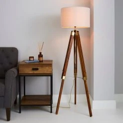 Dunelm Trio Tripod Natural Floor Lamp
