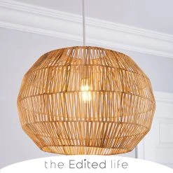 The Edited Life Wicker Woven Easy Fit Pendant Natural