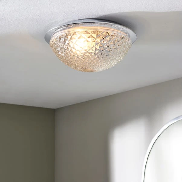 Dunelm Tropic Faceted Dome Flush Bathroom Ceiling Fitting 3 Dunelm Tropic Faceted Dome Flush Bathroom Ceiling Fitting