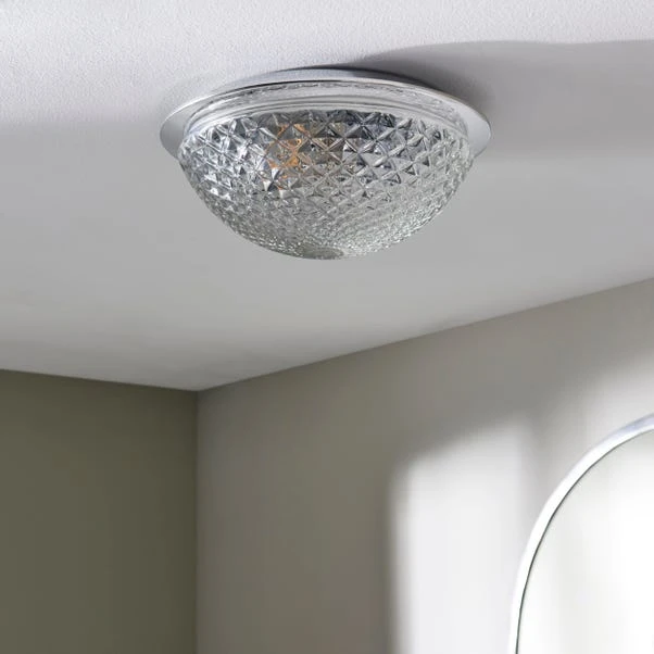 Dunelm Tropic Faceted Dome Flush Bathroom Ceiling Fitting 4 Dunelm Tropic Faceted Dome Flush Bathroom Ceiling Fitting - Image 2