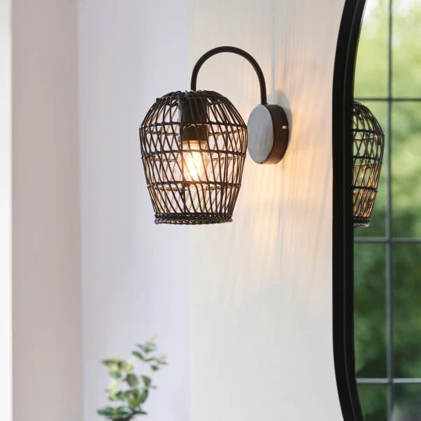 Dunelm Kirra Bathroom Faux Rattan Wall Light 3 Dunelm Kirra Bathroom Faux Rattan Wall Light