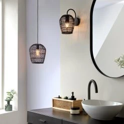 Dunelm Kirra Bathroom Faux Rattan Wall Light 12 Dunelm Kirra Bathroom Faux Rattan Wall Light -Dunelm Shop 30789857 alt04