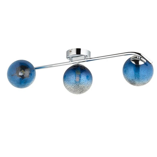 Dunelm Torbay Blue Bathroom 3 Light Semi Flush Ceiling Fitting 8 Dunelm Torbay Blue Bathroom 3 Light Semi Flush Ceiling Fitting - Image 6