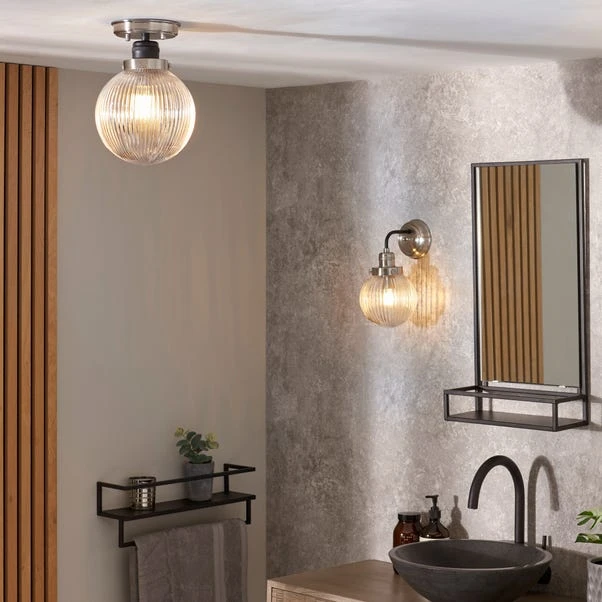 Dunelm Broden Ribbed 1 Light Flush Bathroom Ceiling Fitting 7 Dunelm Broden Ribbed 1 Light Flush Bathroom Ceiling Fitting - Image 5