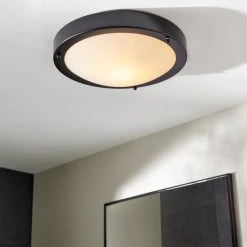 Dunelm Pluto Black Bathroom 1 Light Flush Ceiling Fitting