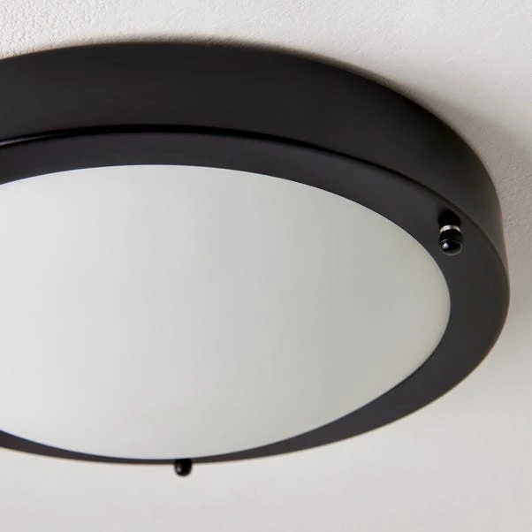 Dunelm Pluto Black Bathroom 1 Light Flush Ceiling Fitting 6 Dunelm Pluto Black Bathroom 1 Light Flush Ceiling Fitting - Image 4
