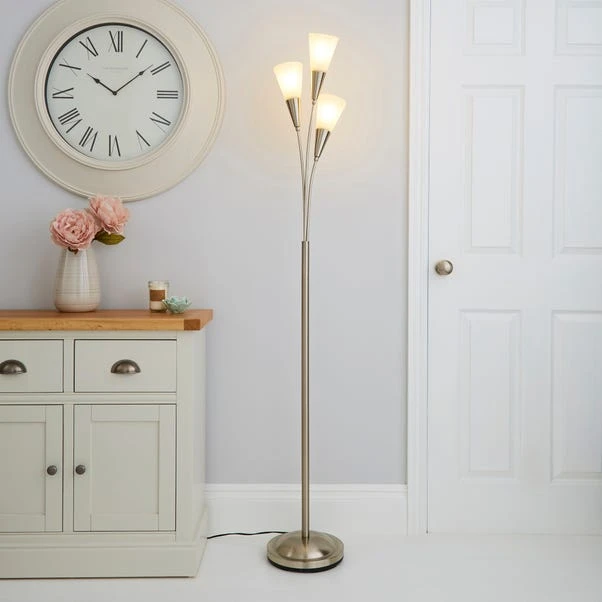 Dunelm Marble Glass Satin Nickel Floor Lamp 3 Dunelm Marble Glass Satin Nickel Floor Lamp