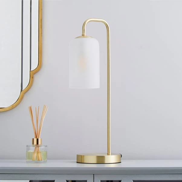 Dunelm Palazzo Frosted Glass Table Lamp Gold 4 Dunelm Palazzo Frosted Glass Table Lamp Gold - Image 2