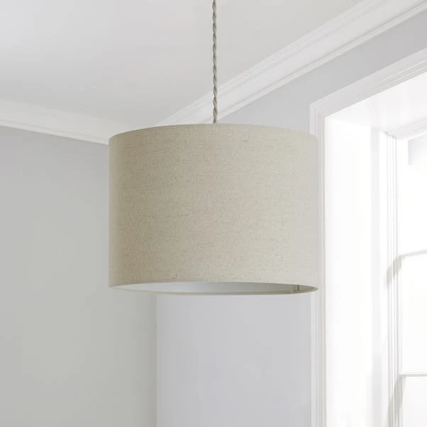 Dunelm Luna 28cm Drum Shade Natural 4 Dunelm Luna 28cm Drum Shade Natural - Image 2