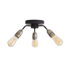 Dunelm Marsden 3 Light Semi Flush Ceiling Fitting, Black And Nickel -Dunelm Shop 30798587 alt04