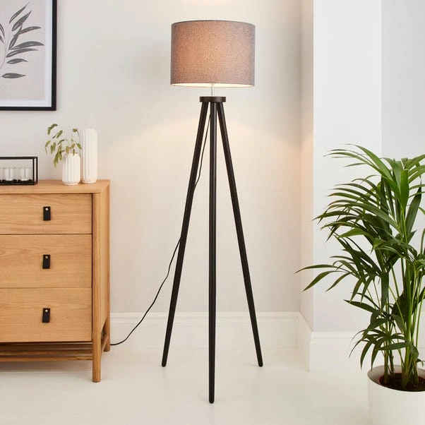 Dunelm Jandia Wooden Tripod Floor Lamp 3 Dunelm Jandia Wooden Tripod Floor Lamp