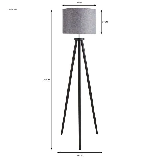 Dunelm Jandia Wooden Tripod Floor Lamp 8 Dunelm Jandia Wooden Tripod Floor Lamp - Image 6