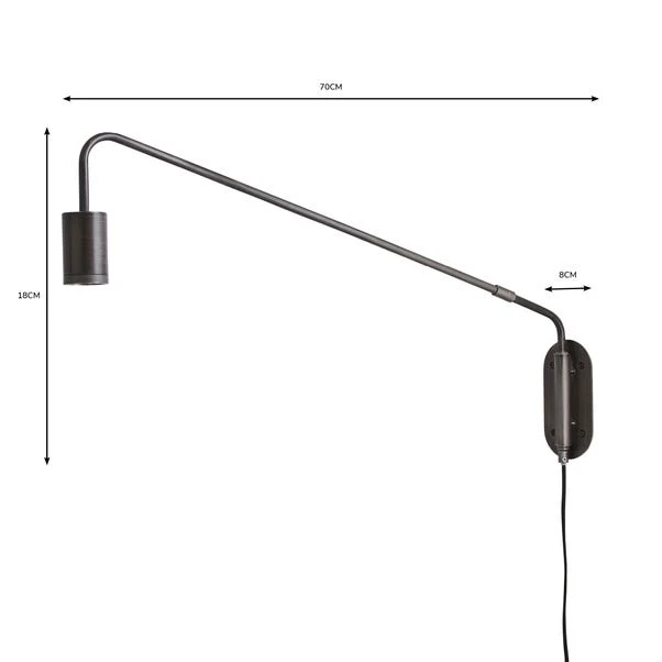 Dunelm Braddy Arc Plug In Wall Light 8 Dunelm Braddy Arc Plug In Wall Light - Image 6