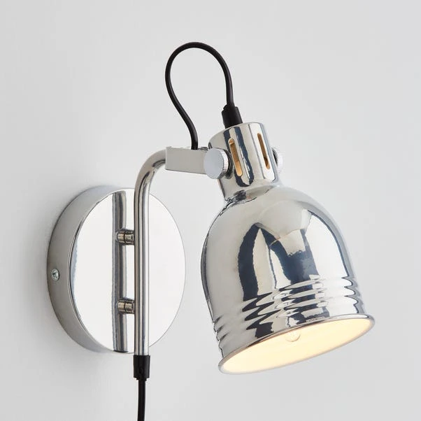 Dunelm Issac Chrome Effect Plug In Wall Light 3 Dunelm Issac Chrome Effect Plug In Wall Light