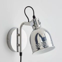 Dunelm Issac Chrome Effect Plug In Wall Light 9 Dunelm Issac Chrome Effect Plug In Wall Light -Dunelm Shop 30798622 alt01