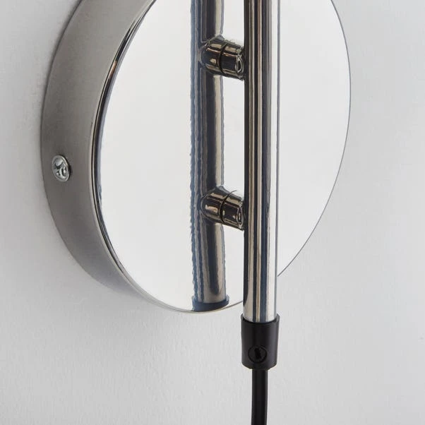 Dunelm Issac Chrome Effect Plug In Wall Light 6 Dunelm Issac Chrome Effect Plug In Wall Light - Image 4