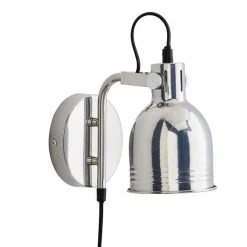 Dunelm Issac Chrome Effect Plug In Wall Light 12 Dunelm Issac Chrome Effect Plug In Wall Light -Dunelm Shop 30798622 alt04