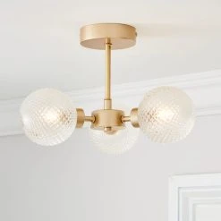 Dunelm Elodie 3 Light Semi Flush Ceiling Fitting