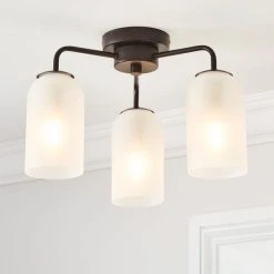 Dunelm Palazzo Semi Flush 3 Frosted Light Fitting