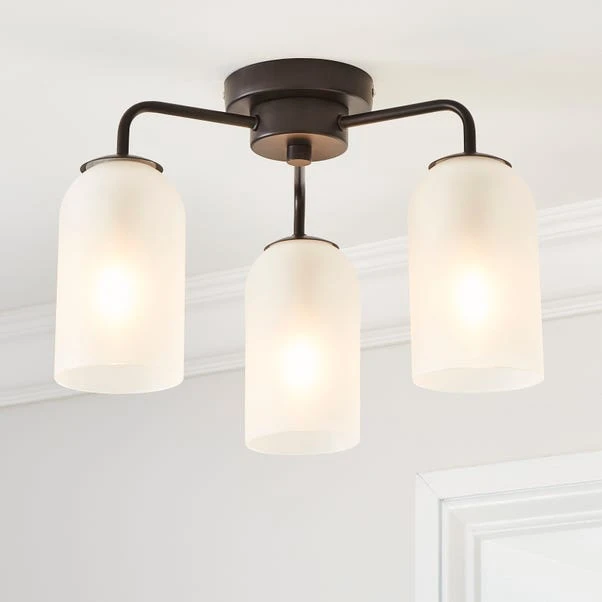 Dunelm Palazzo Semi Flush 3 Frosted Light Fitting 3 Dunelm Palazzo Semi Flush 3 Frosted Light Fitting