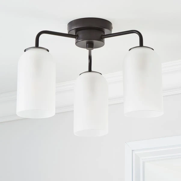 Dunelm Palazzo Semi Flush 3 Frosted Light Fitting 4 Dunelm Palazzo Semi Flush 3 Frosted Light Fitting - Image 2