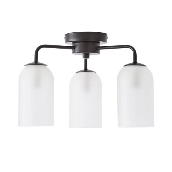 Dunelm Palazzo Semi Flush 3 Frosted Light Fitting 6 Dunelm Palazzo Semi Flush 3 Frosted Light Fitting - Image 4