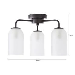 Dunelm Palazzo Semi Flush 3 Frosted Light Fitting 11 Dunelm Palazzo Semi Flush 3 Frosted Light Fitting -Dunelm Shop 30798679 alt05